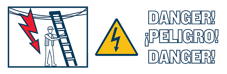 Ladder Safety - Caution Electricity