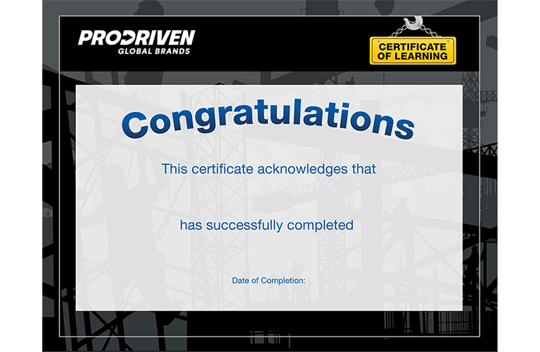 WernerCo Certificate