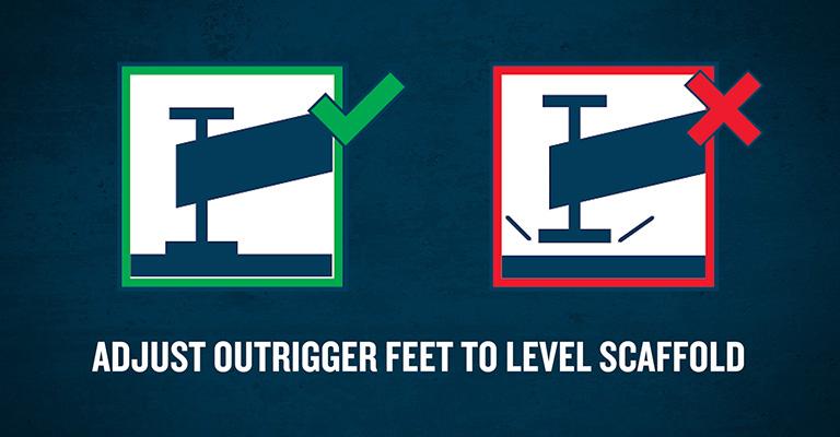 Adjust Outrigger Feet to Level Scaffold