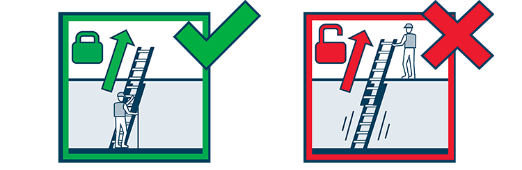 Extension Ladder Safety - Never Adjust from Top