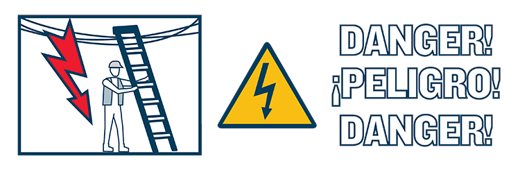 Ladder Safety - Caution Electricity