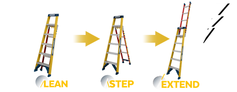 Werner Leanssafe X3 Fiberglass Ladder - 3 in 1 Ladder