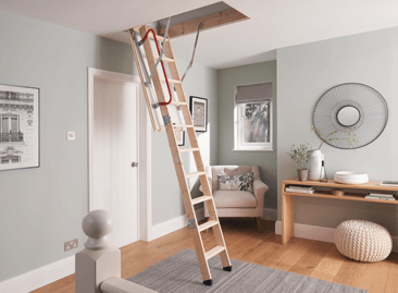Werner Hideaway Timber Loft Ladder is fully assembled and ready to install.
