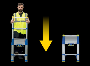 Werner Telescopic Soft Close Extension Ladders - Soft Close Mechanism