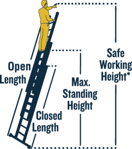 Werner Extension Ladder Safe Working Height