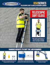 Werner Product Leaflet - 850Series Telescopic Soft Close Extension Ladders