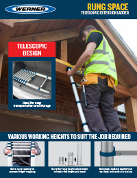 UK Werner 87Series Telescopic Extension Ladders Aluminium Product Leaflet