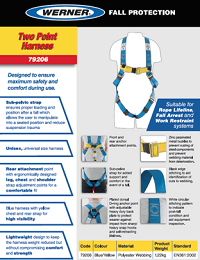 Werner SellSheet Two Point Harness 79206 