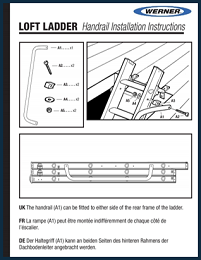 Werner Aluminium 2 and 3 Section Loft Ladder Handrail Instructions