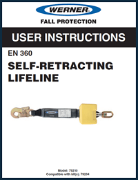 Werner Self Retracting Lifeline User Instructions